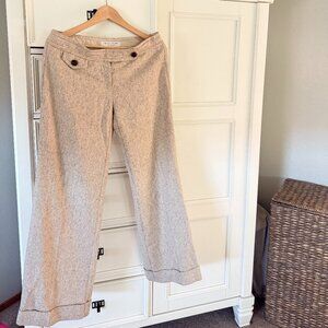 Trina Turk Wool/silk blend, Cream, Wide-Leg Trousers